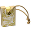 A pale yellow rectangular bar of agnes+cat moroccan roll fragranced coconut butter soap with a natural twine rope