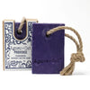 Purple rectangular agnes+cat provence fragranced coconut butter soap on a natural twine rope for easy hanging