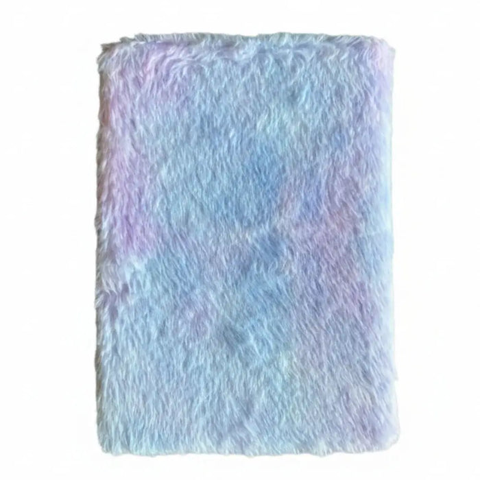 A soft book dream journal with 80 pages featuring a rectangular plush cover in pastel blue and lavender gradient