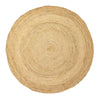 Natural beige jute round rug with concentric circles available in three sizes for versatile home use
