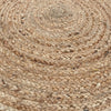 Natural beige soft jute circular rug with tightly woven pattern available in three sizes for versatile use