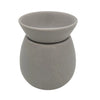 Gray speckled ceramic oil burner with rounded bowl on top from spa collection stoneware available in three colors