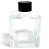 Clear glass square diffuser bottle with black cap for 200ml reed diffuser sticks and bamboo reed diffuser use