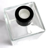Clear glass square diffuser bottle with black rubber stopper for 200ml bamboo reed diffuser and diffuser sticks