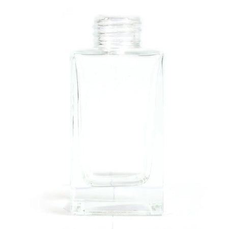 Clear glass square reed diffuser bottle with threaded neck made for 100ml bamboo reed diffuser use