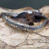 Sterling silver and 18ct yellow gold bracelet with twin chain and intricate filigree braided design