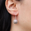 Sterling silver and 18ct yellow gold earrings with classic round floral filigree dangle and small round pendant