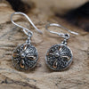 Sterling silver and 18ct yellow gold classic round dangle earrings with intricate floral filigree design