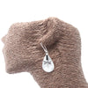 Sterling silver dragonfly pendant earring with a teardrop shaped translucent white mother of pearl stone