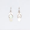 Sterling silver flip-flop shaped earrings with mother of pearl inlay in a simple design