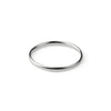 A sleek sterling silver stackable ring with a plain d shape design and a smooth polished finish