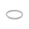 A sterling silver stackable ring with a sleek twisted rope design and polished metallic finish