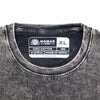 Black and gray distressed stonewashed cotton t-shirt with white nomad sari label in charcoal xl size