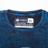 Deep blue tie dye stonewashed cotton t shirt with white nomad sari label in size xl from stay wild moon child line