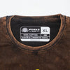 Brown distressed stonewashed cotton t-shirt with a black nomad sari label in size xl stonewashed cotton