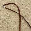 Brown suede leather cord necklace with silver toned 925 sterling silver clasp and fittings