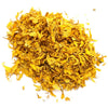 A pile of dried golden-yellow sunflower petals weighing 0.5kg shown on a plain background