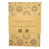 Brown recycled kraft gift wrap with black line art hearts suns and stars on a 1m by 50cm folded sheet