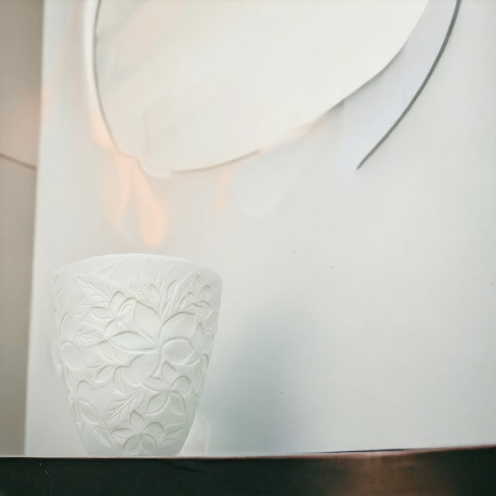 White Porcelain Tealight / Votive Holder - Frangipane Design