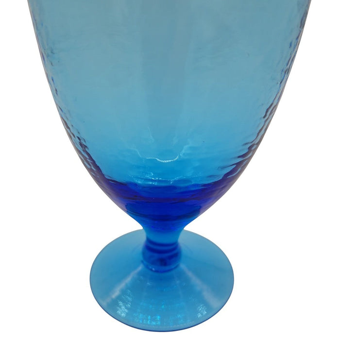 The Window, Milford Haven ice blue recycled glass wine glass with a textured hammered finish and elegant stem.