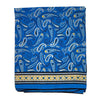 The Window, Milford Haven blue recycled sari scarf featuring a vibrant white and yellow paisley pattern