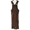 The Window, Milford Haven chocolate brown jumbo cord dungarees with rear patch pockets, back view on a hanger.