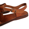 The Window, Milford Haven handmade brown leather sandals with an adjustable ankle strap and flat organic sole.