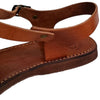 The Window, Milford Haven handmade brown leather sandals with ankle strap and durable stitched flat sole