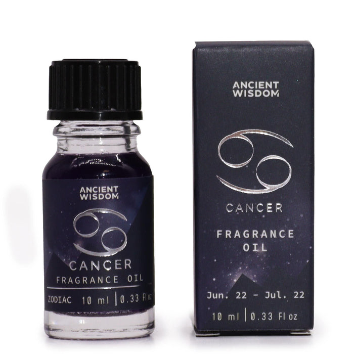 The Window, Milford Haven Cancer zodiac fragrance oil in a 10ml bottle with matching dark box featuring moonstone scent