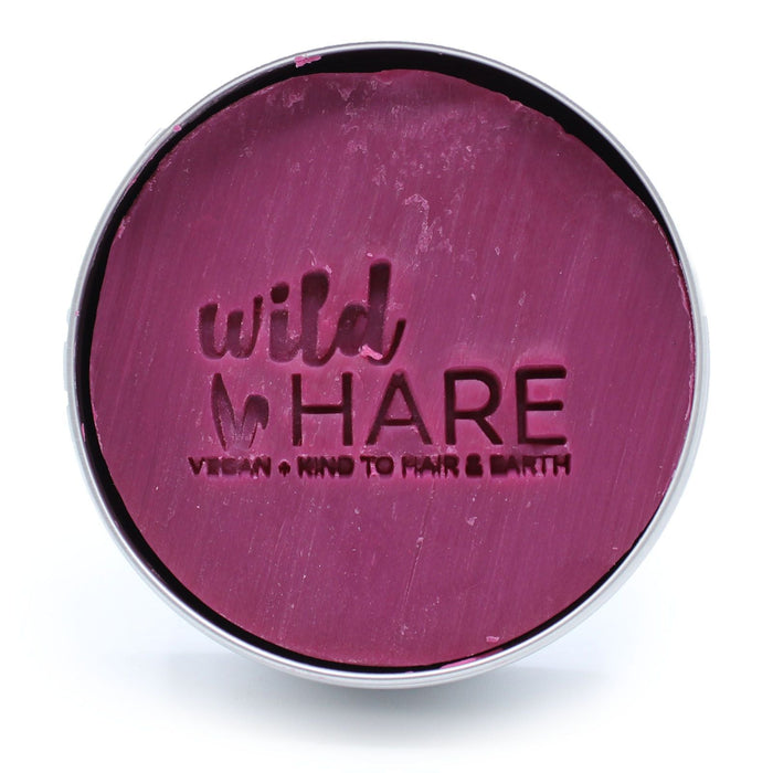 The Window, Milford Haven Wild Hare Cherry Bonbon solid shampoo bar in a round metal tin with embossed logo