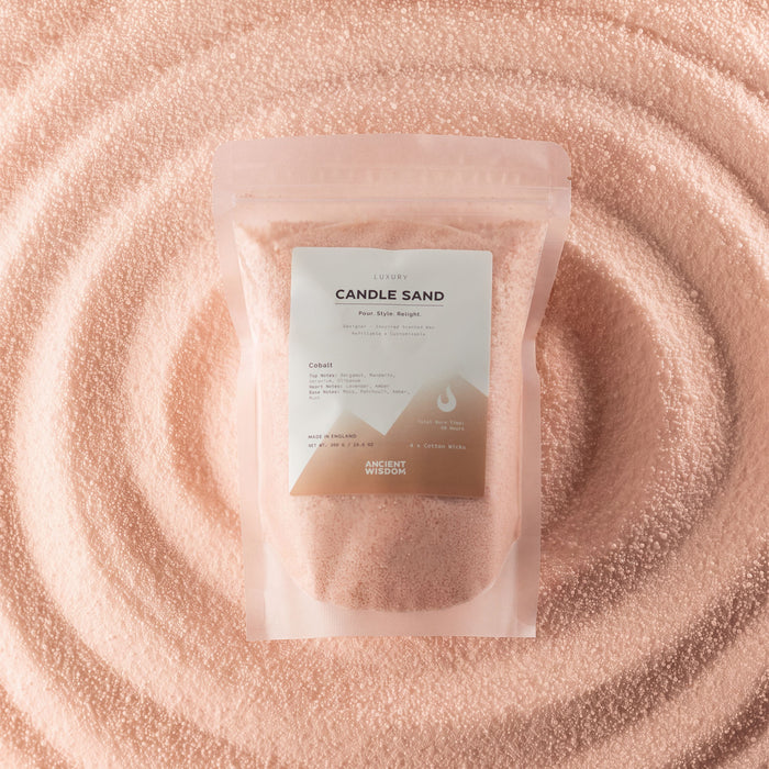The Window, Milford Haven Cobalt scented candle sand in a taupe-orange hue, presented in a 300g refillable pouch.