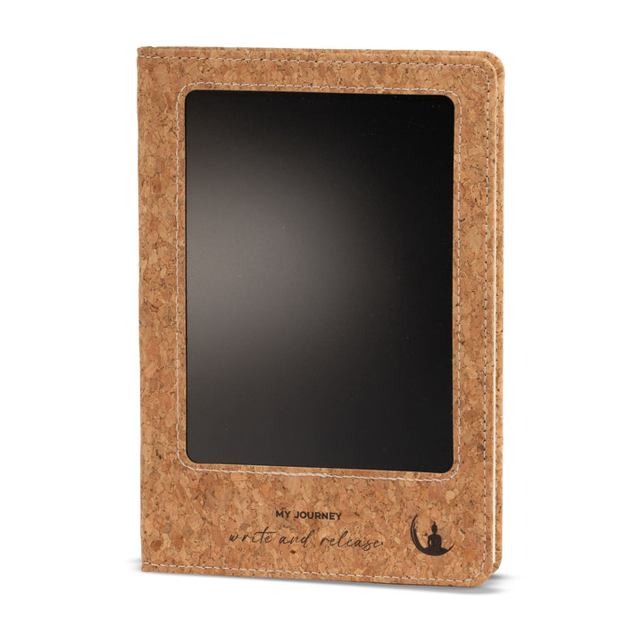 The Window, Milford Haven Doodlers Delight A5 notebook with a cork leather-effect cover and front LCD wipe screen.