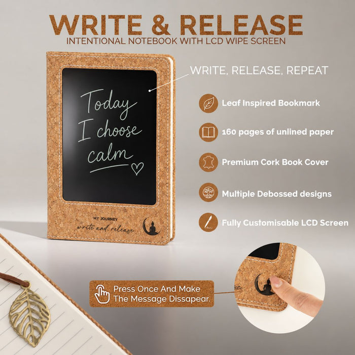 The Window, Milford Haven Doodlers Delight A5 notebook with cork cover, LCD wipe screen, and metal leaf bookmark.