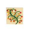 The Window, Milford Haven hand-embroidered Christmas card featuring a green branch motif with red and gold sequins.