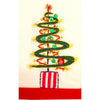 The Window, Milford Haven hand-embroidered Christmas card featuring a green tree design with sequins on recycled paper.