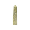 The Window, Milford Haven polished green epidote six-face obelisk point gemstone crystal for home decor.