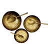 The Window, Milford Haven gold-toned forged antique-finished oval spoons with hammered texture in three sizes.