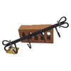 The Window, Milford Haven black forged metal wall hanger featuring four hooks and decorative heart-shaped ends.