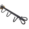 The Window, Milford Haven black forged metal wall hanger featuring four hooks and decorative heart-shaped ends.