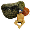 The Window, Milford Haven resin gent sunbather shelf sitter figure wearing blue swimming trunks and a baseball cap.