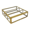 The Window, Milford Haven large square glass jewellery box with a vintage-style gold metal frame and ring handle.