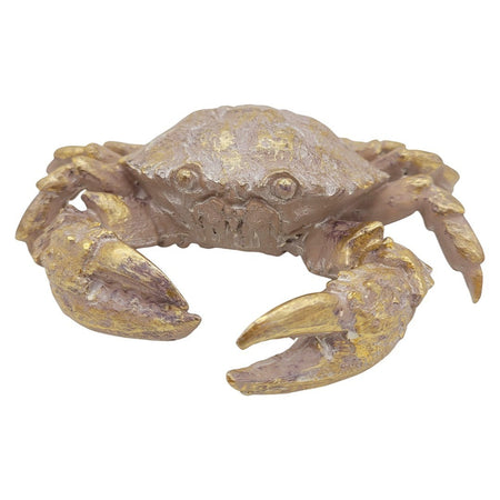 The Window, Milford Haven gold-coloured resin crab ornament with detailed texture for nautical home decor.