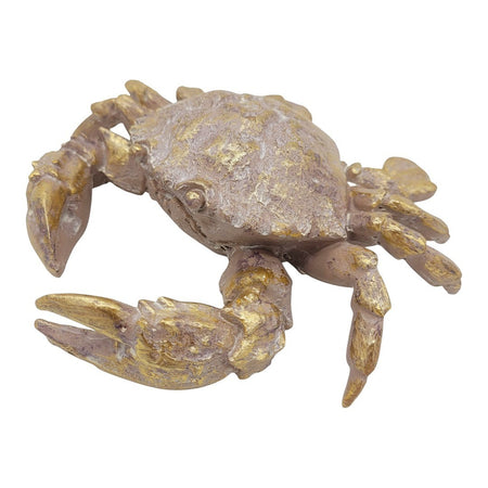 The Window, Milford Haven gold-coloured resin crab ornament with detailed textured shell and nautical design.