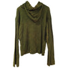 The Window, Milford Haven green cotton hooded zip-up top with long sleeves, shown from the back.