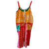 The Window, Milford Haven oversized Kantha cotton overalls in vibrant orange and red with unique patchwork patterns.