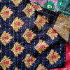 The Window, Milford Haven Kantha quilted cotton dressing gown featuring intricate running stitch embroidery and patterns