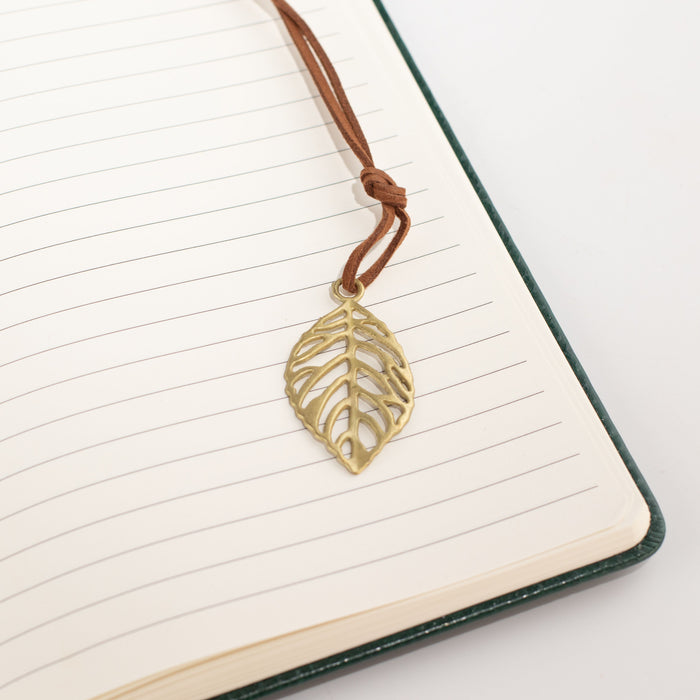 The Window, Milford Haven Doodlers Delight notebook featuring lined paper and a brass-coloured leaf bookmark