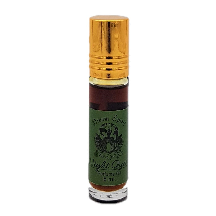 The Window, Milford Haven Dream Spirit Night Queen roll-on perfume oil in an 8ml glass bottle with a gold cap