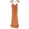 The Window, Milford Haven retro orange striped cotton cheesecloth summer dress with adjustable drawstring tie neckline