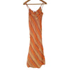 The Window, Milford Haven orange striped cotton cheesecloth summer dress with adjustable drawstring neckline